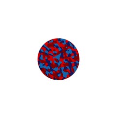 Red And Blue Camouflage Pattern 1  Mini Magnets by SpinnyChairDesigns