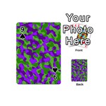 Purple and Green Camouflage Playing Cards 54 Designs (Mini) Front - Spade9