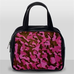 Pink And Brown Camouflage Classic Handbag (one Side) by SpinnyChairDesigns