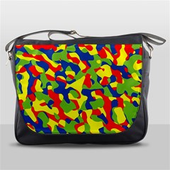 Colorful Rainbow Camouflage Pattern Messenger Bag by SpinnyChairDesigns