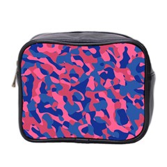 Blue And Pink Camouflage Pattern Mini Toiletries Bag (two Sides) by SpinnyChairDesigns