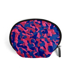 Blue And Pink Camouflage Pattern Accessory Pouch (small) by SpinnyChairDesigns