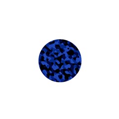 Black And Blue Camouflage Pattern 1  Mini Magnets by SpinnyChairDesigns