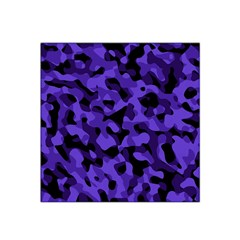 Purple Black Camouflage Pattern Satin Bandana Scarf by SpinnyChairDesigns