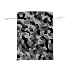 Grey And Black Camouflage Pattern Lightweight Drawstring Pouch (m) by SpinnyChairDesigns