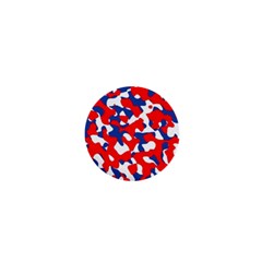 Red White Blue Camouflage Pattern 1  Mini Magnets by SpinnyChairDesigns