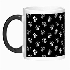 Cat Dog Animal Paw Prints Black And White Morph Mugs by SpinnyChairDesigns