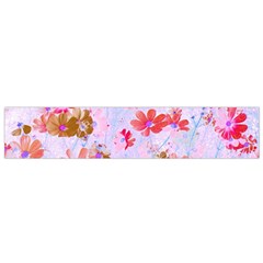 Cosmos Flowers Pink Small Flano Scarf by DinkovaArt