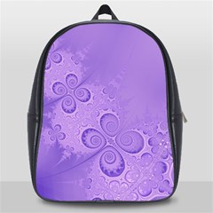 Purple Intricate Swirls Pattern School Bag (large) by SpinnyChairDesigns