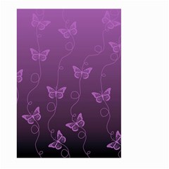 Purple Butterflies Pattern Large Garden Flag (two Sides) by SpinnyChairDesigns