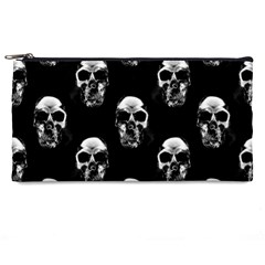 Black And White Skulls Pencil Case by SpinnyChairDesigns