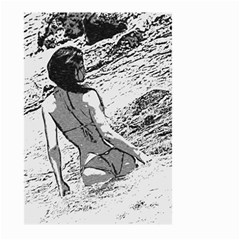 Beauty At The Beach, Bikini Girl Bathing In Bay Large Garden Flag (two Sides) by Casemiro