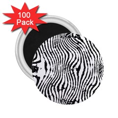 Zebra Print Stripes 2 25  Magnets (100 Pack)  by SpinnyChairDesigns