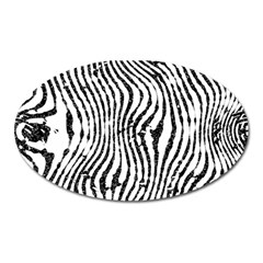 Zebra Print Stripes Oval Magnet by SpinnyChairDesigns