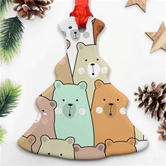 Colorful-baby-bear-cartoon-seamless-pattern Christmas Tree Ornament (two Sides) by Sobalvarro