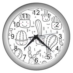 Cactus Wall Clock (silver) by Sobalvarro