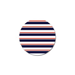 Red With Blue Stripes Golf Ball Marker (4 Pack) by tmsartbazaar