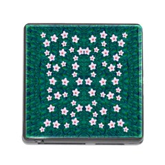 Porcelain Flowers  On Leaves Memory Card Reader (square 5 Slot) by pepitasart