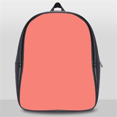 True Coral Pink Color School Bag (large) by SpinnyChairDesigns