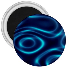 Blue Wavy 3  Magnets by Sabelacarlos