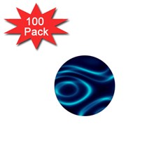 Blue Wavy 1  Mini Buttons (100 Pack)  by Sabelacarlos