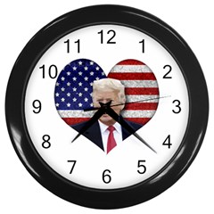 Trump President Sticker Design Wall Clock (black) by dflcprintsclothing