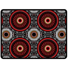 Tribal Aztec Mandala Art Fleece Blanket (large)  by tmsartbazaar