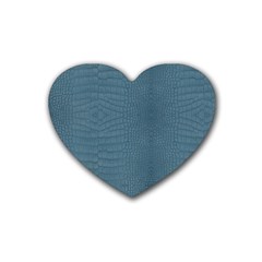 Turquoise Alligator Skin Heart Coaster (4 Pack)  by LoolyElzayat