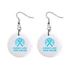 Child Abuse Prevention Support  Mini Button Earrings by artjunkie