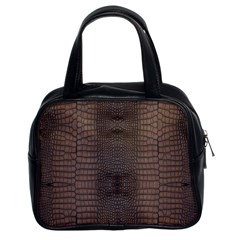 Brown Alligator Leather Skin Classic Handbag (two Sides) by LoolyElzayat