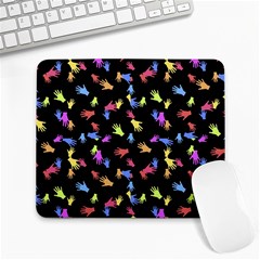 Multicolored Hands Silhouette Motif Design Large Mousepads by dflcprintsclothing