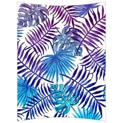 Blue Tropical Leaves Back Support Cushion by goljakoff