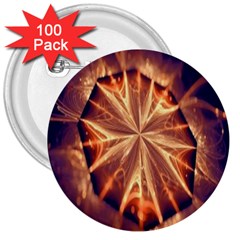 Sun Fractal 3  Buttons (100 Pack)  by Sparkle