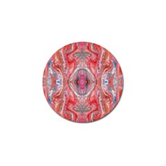 Intricate Red Marbling Golf Ball Marker by kaleidomarblingart