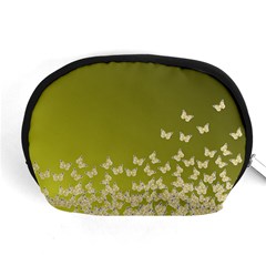 Yellow, Gold Gradient Butterflies Pattern, Cute Insects Theme Accessory Pouch (medium) by Casemiro