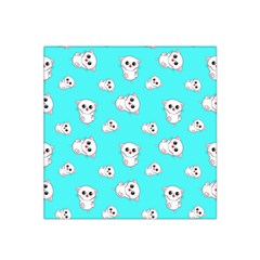 Azure Blue And Crazy Kitties Pattern, Cute Kittens, Cartoon Cats Theme Satin Bandana Scarf by Casemiro