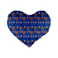 Halloween Standard 16  Premium Heart Shape Cushions by Sparkle