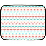 Aqua Coral Waves Fleece Blanket (Mini) 35 x27  Blanket