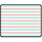 Aqua Coral Waves Double Sided Fleece Blanket (Medium)  58.8 x47.4  Blanket Front