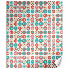 Aqua Coral Circles Canvas 8  X 10  by CuteKingdom