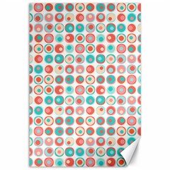 Aqua Coral Circles Canvas 12  X 18  by CuteKingdom