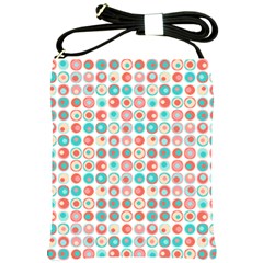 Aqua Coral Circles Shoulder Sling Bag by CuteKingdom