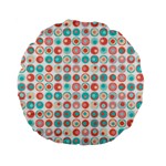 Aqua Coral Circles Standard 15  Premium Round Cushions Front