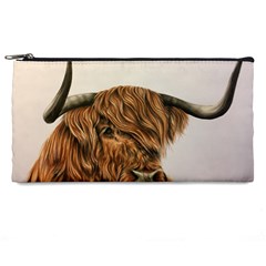 Highland Cow  Giclee Pencil Case by ArtByThree