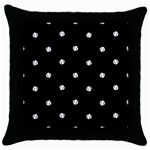 Black And White Baseball Motif Pattern Throw Pillow Case (Black) Front