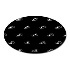 Formula One Black And White Graphic Pattern Oval Magnet by dflcprintsclothing