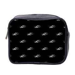 Formula One Black And White Graphic Pattern Mini Toiletries Bag (two Sides) by dflcprintsclothing