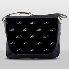 Formula One Black And White Graphic Pattern Messenger Bag by dflcprintsclothing