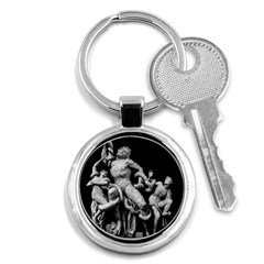 Laocoon Sculpture Over Black Key Chain (round) by dflcprintsclothing