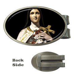 Virgin Mary Sculpture Dark Scene Money Clips (oval)  by dflcprintsclothing